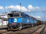 Zweimal 750.2 der tschechische Cargo auf der Umleitungsstrecke aus Letohrad bis Hradec Králové. (25.8.2014)