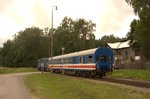 Ein Messzug mit CD 750326 als Zuglok war am 16.06.2016 um 12.25 Uhr mit einem Messwagen im Bahnhof Mladejov na Morave zu sehen.