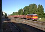 751 232-6 (VDA) fuhr am 11.06.25 einen leeren Holzzug nach Aš. Hier ist der Zug in Aš zu sehen.