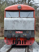 Die Diesellokomotive T 478 1004 Anfang April 2018 im Eisenbahnmuseum Lužná u Rakovníka.