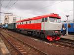 T478 1008  Bardotka  (Baujahre 1967)in HBf. Kralupy nad Vltavou. Tag der Eisenbahn am 27.04.2019.