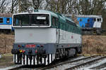 Die Diesellokomotive T 478 3101 Anfang April 2018 im Eisenbahnmuseum Lužná u Rakovníka.