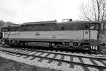 Die Diesellokomotive T 478 3101 Anfang April 2018 im Eisenbahnmuseum Lužná u Rakovníka.