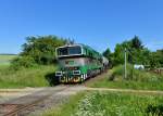 753 197 mit einem Kesselzug am 07.06.2014 bei Nahošice.