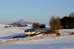 754 059-4 mit den R 1164 nach Ústí nad Labem unterwegs bei Bohatice, 22.01.2017 