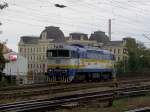 Die 754 057 am 03.10.2008 bei einer Rangierfahrt in Pilsen Hbf. 