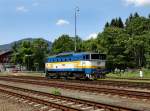 Die 754 057 am 04.06.2011 bei einer Rangierfahrt in Bhmisch Eisenstein.