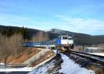 754 025 mit R 828 am 01.01.2013 bei Bhmisch Eisenstein.