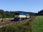 Die 754 019 mit einem Os nach Nov dol am 07.09.2013 unterwegs bei ebanov.