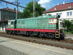 Lokomotive ČD 770 536, fotografiert am 31.5.2014 im Bahnhof Děčín h.l.n.