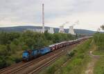 771 182-3 zog eine 363 mit einem Autozug durch Kadan Prunéřov. Denn am 27.08.23 war zwischen Kadan Prunéřov und Klášterec nad Ohří der Strom abgeschaltet. 