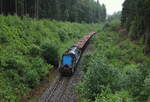 Mn 87301 mit der Hummel 771 182 der CD Cargo von As nach Cheb im Waldgebiet bei As.