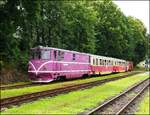 JHMD T47 019 (705.9) am 30.August 2020 im Endbahnhof Jindrichuv Hradec.