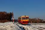 809 534-1 am Os 12301 nach Vraňany unterwegs bei Horní Beřkovice, 18.02.2016