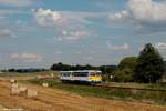 810 368-1 mit Beiwagen am Os 11766 Janovice n.Úhlavou - Domažlice unterwegs zwischen Dubová Lhota - Úborsko, 29.07.2018