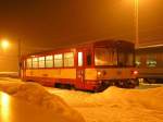 810 234 - 5 mit einem Sonderbedienung-Zug nach Dětmarovice in Petrovice u Karvin, 11.02.2006