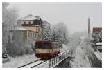 810 411-9 kam mit den Os 16880 durch Vejprty 25.01.2014