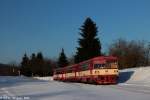 810 538-9 + 29 115-5 BDtax + 810 559-5 mit den MOs 26805 bei Moldava nach Most unterwegs am 11.02.2015