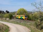 Der 814 307 als Os am 30.04.2016 unterwegs bei Písek.