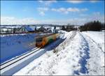 CD 814 171-4 am 12.2.2021 verlässt den Bahnstation Kačice.