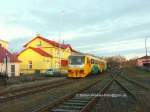 Und das ist der neue Regionova-Zug, also der  regenerierte  810, auch wieder in As Mesto, am 08.01.2009 in der Wintersonne.