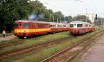 Blick auf die Abstellgruppe im Bahnhof Marianske Lazne nam 18.6.1988.