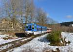 842 029 als Os nach Bhmisch Eisenstein am 06.01.2014 bei Spicak.