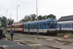 842 003-6 am 27.September 2014 als Os 4518 (Breclav - Znojmo) im Bf.