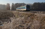 Bei frostigen Temperaturen am Morgen des 02.01.2020 fuhr der R 1385 von Usti nad Labem nach Liberec mit Triebwagen der Reihe 843.