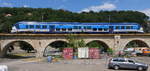 RegioShark 844 028 ( CZ-CD 95 54 5 844 028-1) als Os 6609 nach Liberec (Reichenberg) von Děčín hl.n. (Tetschen-Bodenbach Hbf.) kommend kurz vor Überqueren der Labe (Elbe); 10.07.2019
