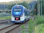 RegioShark 844 004 bei der Einfahrt in den Bahnhof Johanngeorgenstadt.27.08.2016.