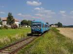 Der 845 120 als R nach Prag am 08.08.2020 unterwegs Březnice.