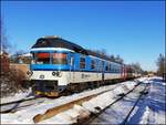 CD 854 213-6 am 13.2.2021 in Bahnstation KLadno Ostrovec.