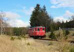 Am 16.04.16 hatten wir eine Fotofahrt mit T211 0608 und M131 1513 von Křimov nach Vejprty und zurück. Hier ist  M131 1513 kurz vor Kovářská zu sehen.