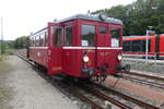 Der Hurvinek-Triebwagen M 131.1513, ebenfalls von Loko-Motiv Křimov, hat zum Tag der Schiene 2026 Pendelfahrten vom Bahnhof Schwarzenberg zum Ausstellungsgel�nde durchgef�hrt.