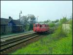 Der Sonderzug M131.1280 verlässt am 12.4. 2014 den Bahnhof Kladno Ostrovec in Richtung Hbf Kladno.