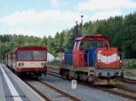 714 204 beim Umsetzen am Kilometer 0 im Grenzbahnhof Johanngeorgenstadt (20.06.2003)
