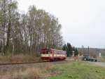 Am 05.04.14 fand der VBG Ersatzverkehr zwischen Cheb und Plesna statt. Hier 810 417-6 nahe Schönberg.