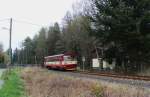 Am 05.04.14 fand der VBG Ersatzverkehr zwischen Cheb und Plesna statt. Hier 810 417-6 nahe Schönberg.