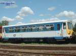 Beiwagen 010 472-9 Btax zur BR 810 in moderner Lackierung am 15.07.2003 in Frydlant v.Cechach (bei Liberec).