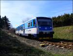 CD 914 142-5 am 30.3.2021 verlässt den Bahnstation Kladno Ostrovec