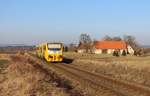 814 012-0 mit OS 27213 zu sehen am 23.02.18 bei Třebeň.