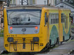 Der Triebzug 914 116-9 im April 2017 am Bahnhof Usti nad Labem-Strekov.