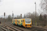 ČD 814 159 als Os 17655 Kadaň předměstí - Kadaň-Prunéřov // Kadaň město // 1. Februar 2019
