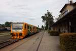 914/814 058 kam über die KBS 114 nach Louny und wartet, als Os6542 (Litoměřice hor.n. - Postoloprty), auf die Zeit zur Weiterfahrt. 22.07.2019