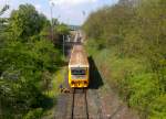 CD 914 066-6 verlässt den Bahnhof Kladno Dubi in Richtung Kralupy am 25. 4. 2014