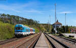 843 030 und 843 016 als Os 14820 (Trebic - Jihlava) im Bahnhof Bransouze 3.5.26  