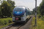 Durchfahrt 844 005-9 durch den Bahnhof Franti�kovy L�zně-Aquaforum am 31. Juli 2026.</p>
Der ČD „RegioShark“ 844 005-9 (CZ-ČD 95 54 5 844 005-9) ist  ein Dieseltriebzug vom Typ PESA LINK II.