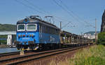 123 018 führte am 14.06.19 einen leeren Autozug durch Usti nad Labem Strekov Richtung Litomerice.