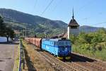 163 217-3 zu sehen am 21.09.19 mit einem Kohlenzug in Vanov.